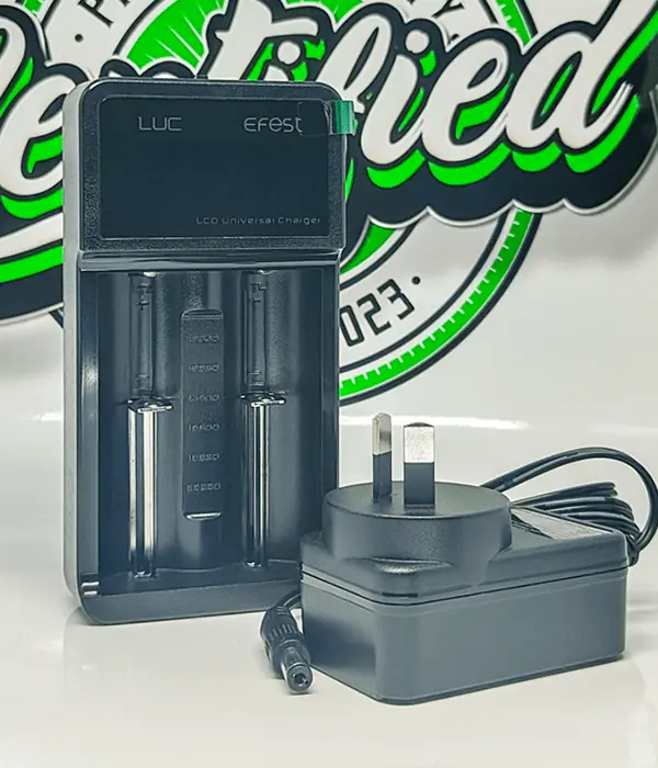 Efest LUC V2 charger with included Australian plug AC power adapter